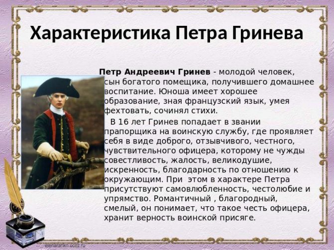 «капитанская дочка» (а. с. пушкин) — характеристики героев