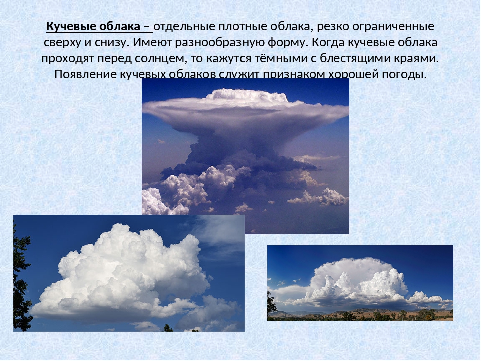 Какие бывают облака и их характеристики | сетевая метеорология