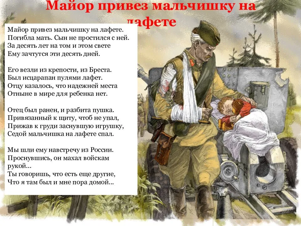 Константин симонов - майор привез мальчишку на лафете: читать стих, текст стихотворения полностью - классика на рустих