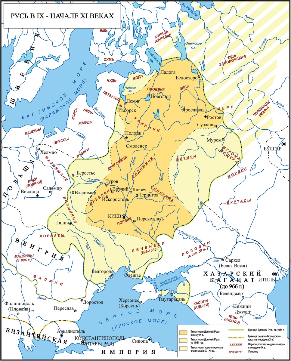 Киевская русь в 9-12 веках: события, население, правители