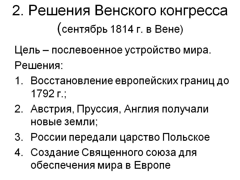 Венский конгресс (1814-1815) - история - 2022