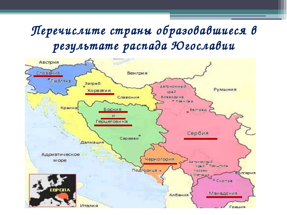 Страны бывшей югославии: список государств на которые она распалась