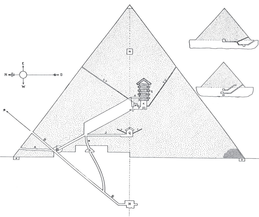 Пирамида хеопса в разрезе рисунок с пояснениями