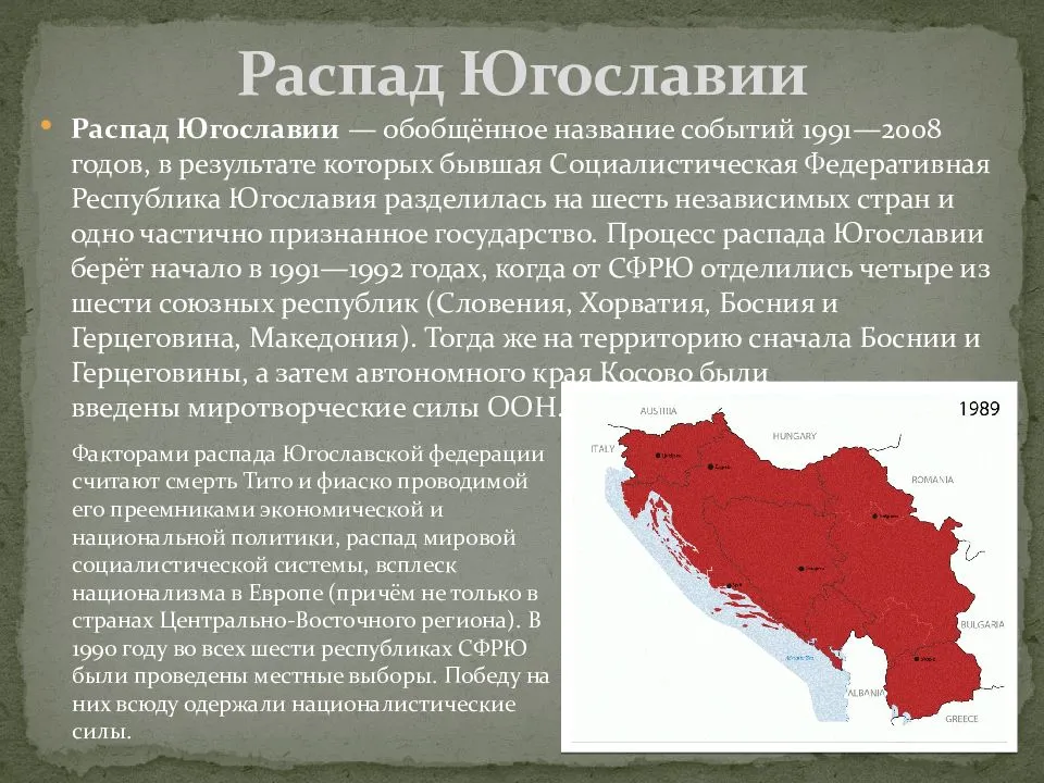 На какие государства распалась югославия, или славяне помнят