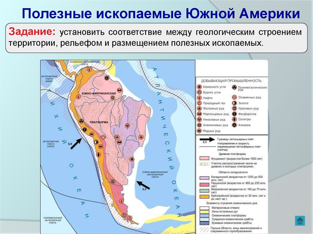 Рельеф и полезные ископаемые южной америки презентация 7 класс география